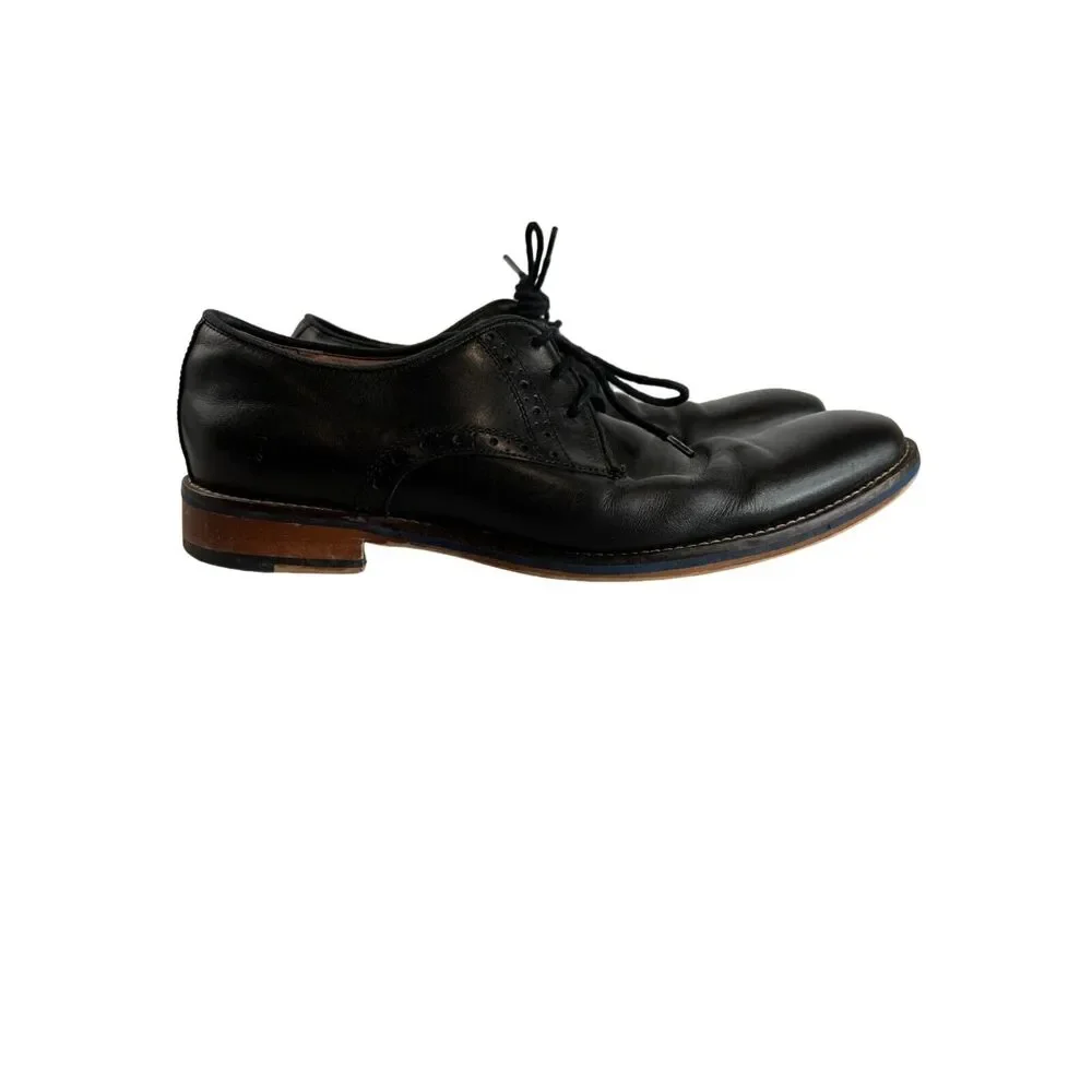 Johnston & Murphy Mens Black Leather Lace-Up Oxford‎ Dress Shoes Sz 8 Dress Work